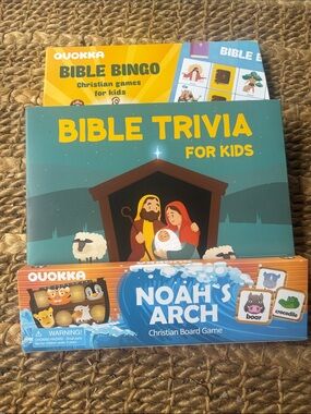 Bible Trivia & Noah's Arch Kids Game Set - Blue/Yellow